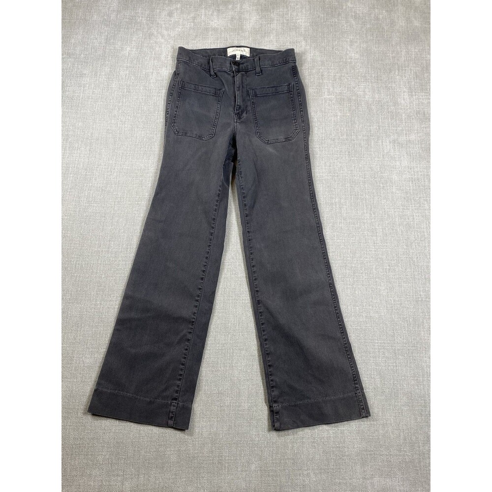 The Great Pants Womens 26 Gray Straight Leg Patch Pocket Made In USA Linen